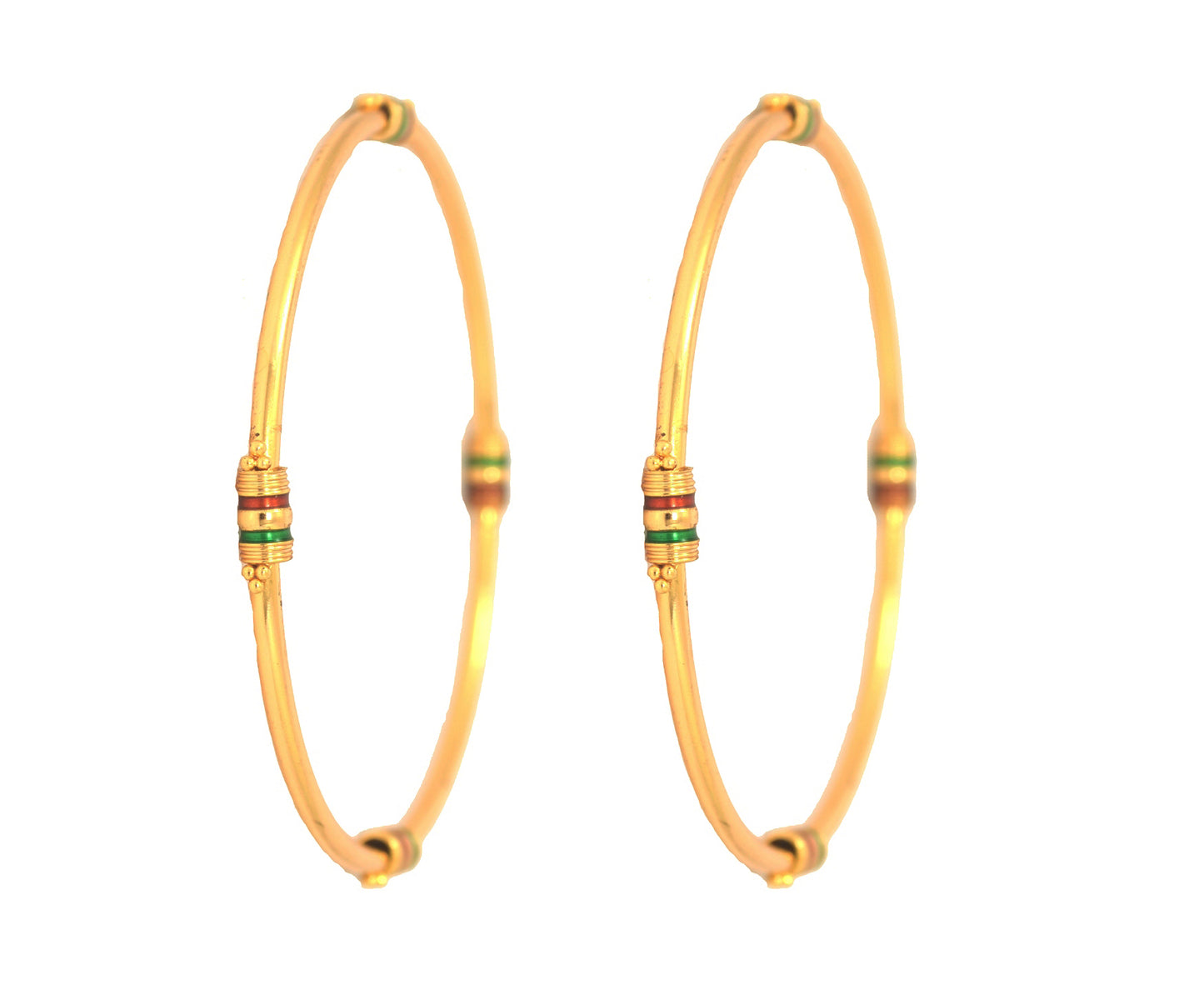 Gold plated enamel bangle - Bangle by Shrayathi