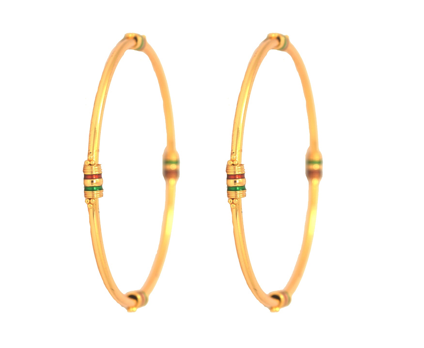 Gold plated enamel bangle - Bangle by Shrayathi