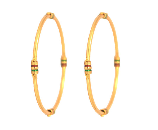 Gold plated enamel bangle - Bangle by Shrayathi