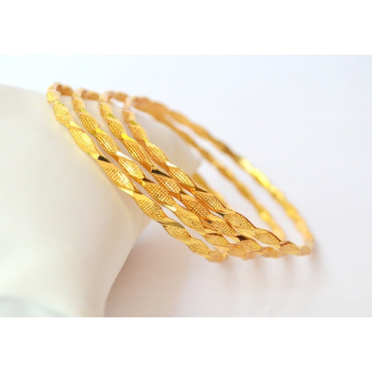 Set of 4 gold plated bangles - Bangle by Shrayathi