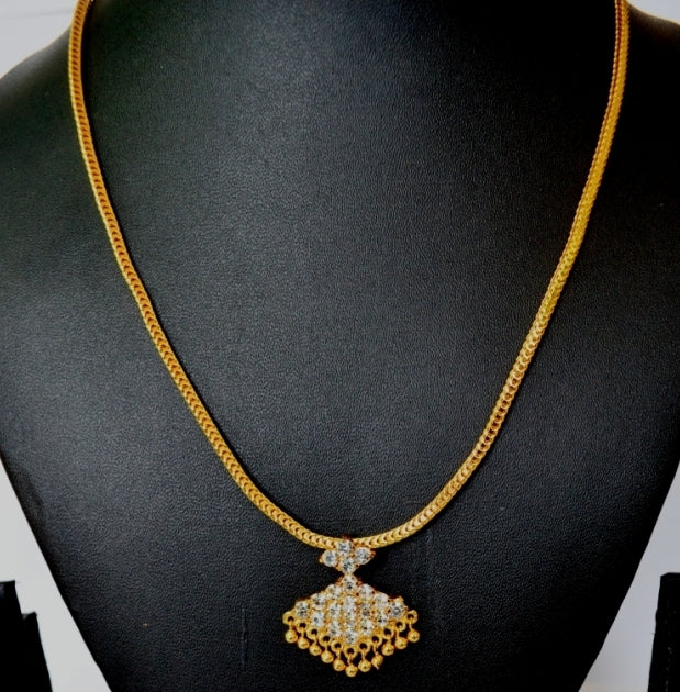 White stone simple necklace -  by Shrayathi
