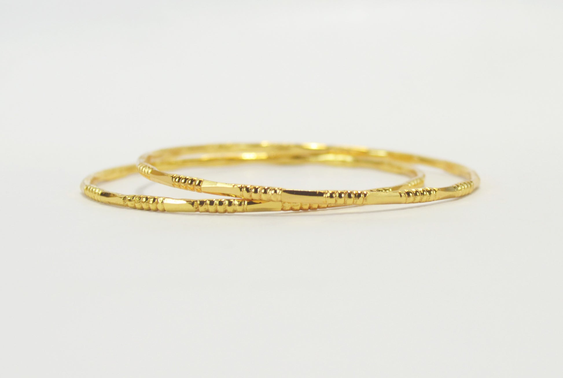 Gold plated set of simple bangle - Bangle by Shrayathi