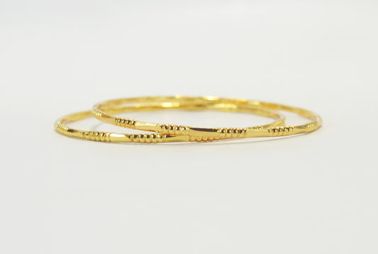 Gold plated set of simple bangle - Bangle by Shrayathi