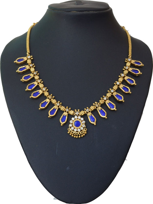 Blue nagapadam necklace -  by Shrayathi