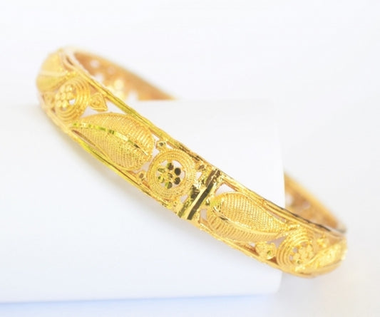 Gold plated kada design bangle - Bangle by Shrayathi