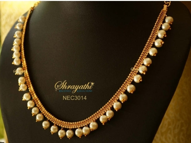 White beaded Necklace - Sold One Lakh Necklaces -  by Shrayathi
